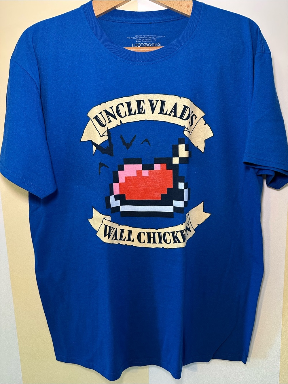 Castlevania Konami Loot Gaming Uncle Vlad Wall Chicken Graphic T-Shirt Large